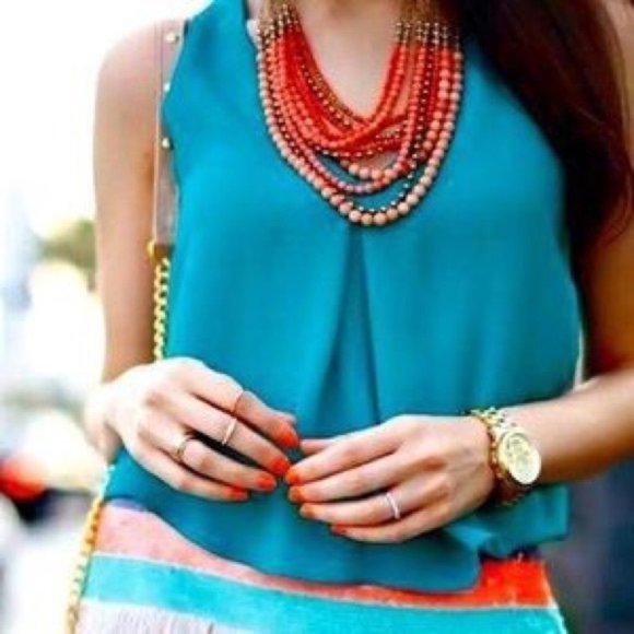 :: S&D⚜️💖🧡❤️Retired Coral Palomino Necklace - Picture 7 of 9